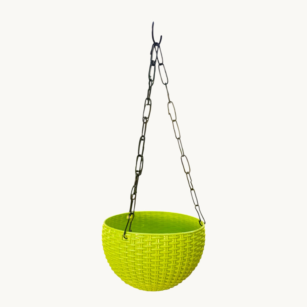 6 Inch Rattan Hanging Basket Planter