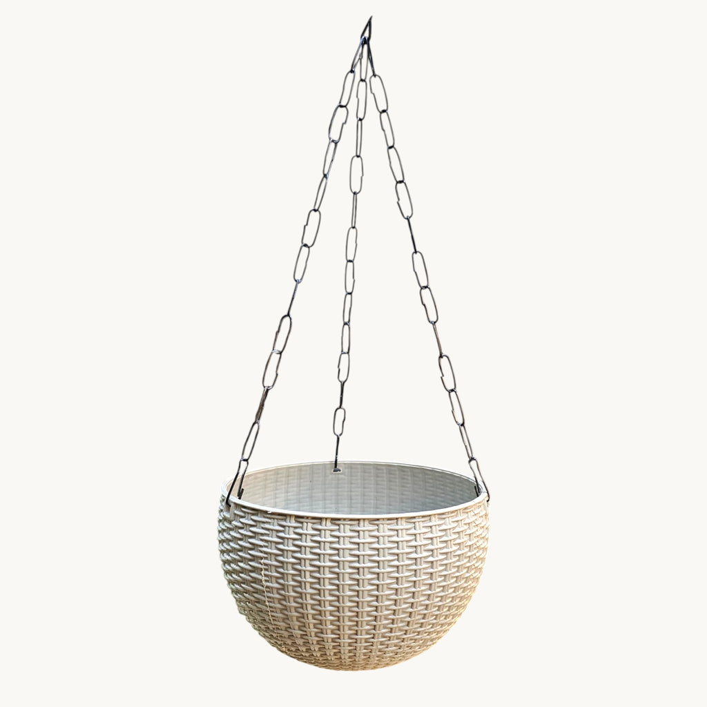 6 Inch Rattan Hanging Basket Planter