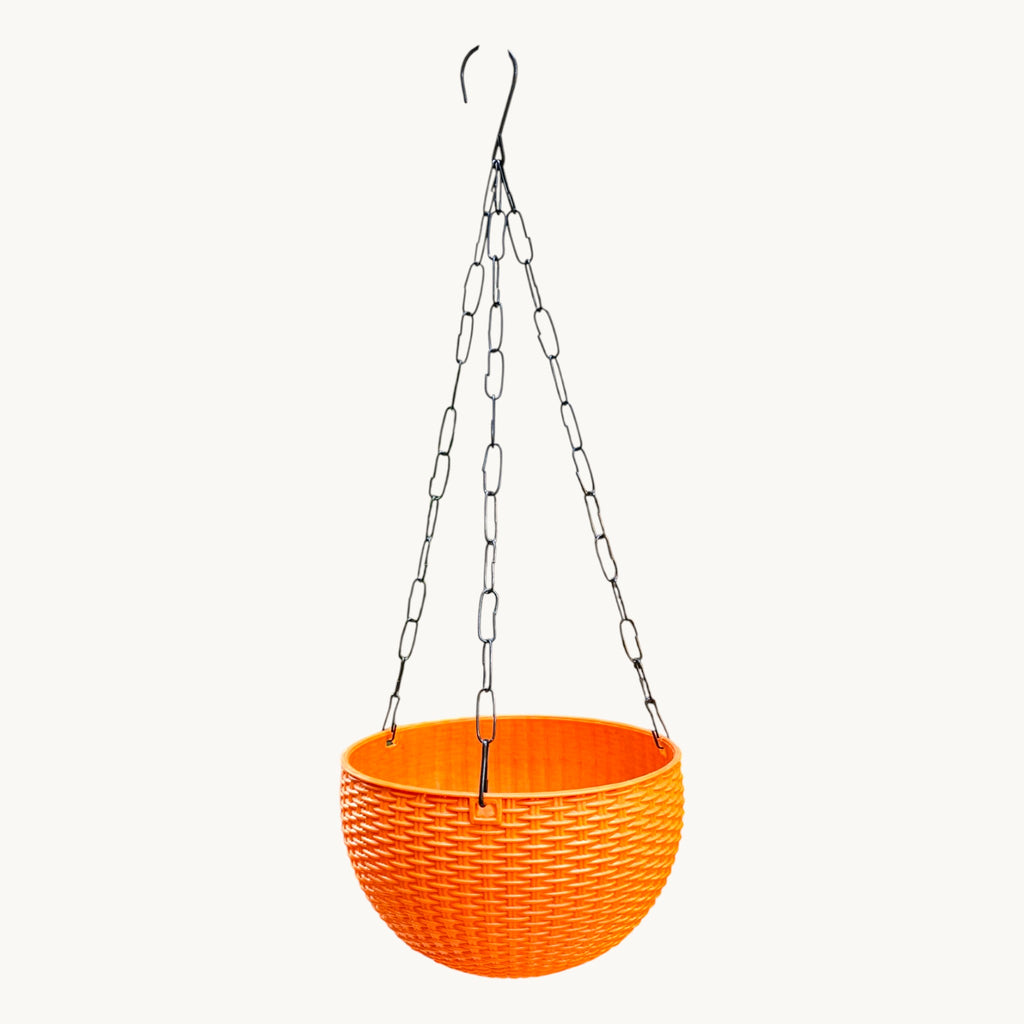 6 Inch Rattan Hanging Basket Planter