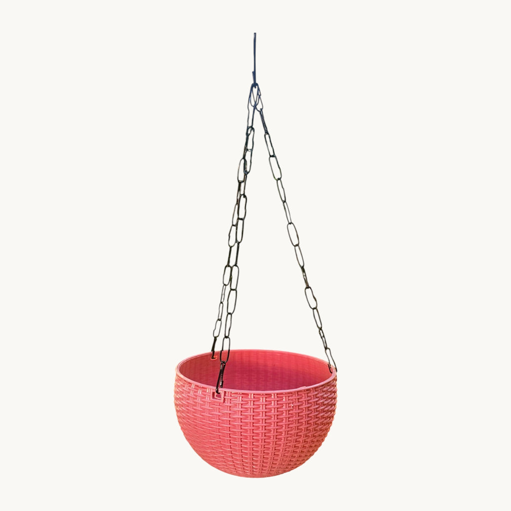 6 Inch Rattan Hanging Basket Planter