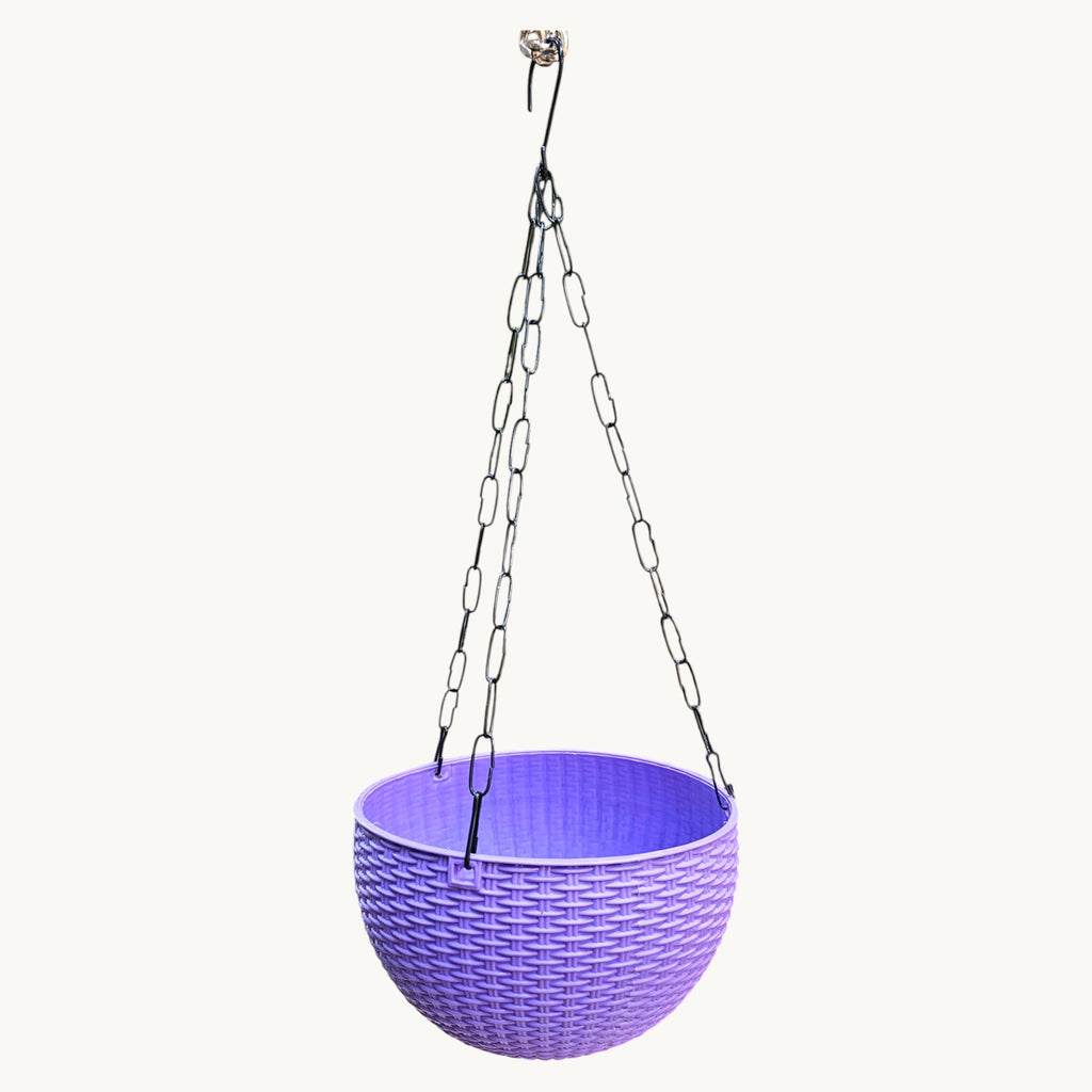 6 Inch Rattan Hanging Basket Planter