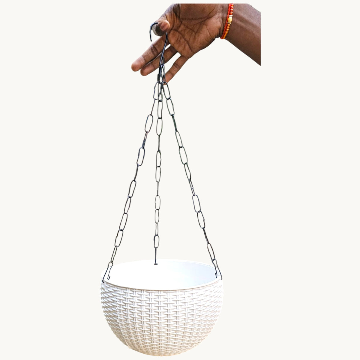 6 Inch Rattan Hanging Basket Planter
