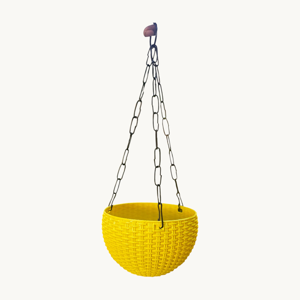 6 Inch Rattan Hanging Basket Planter