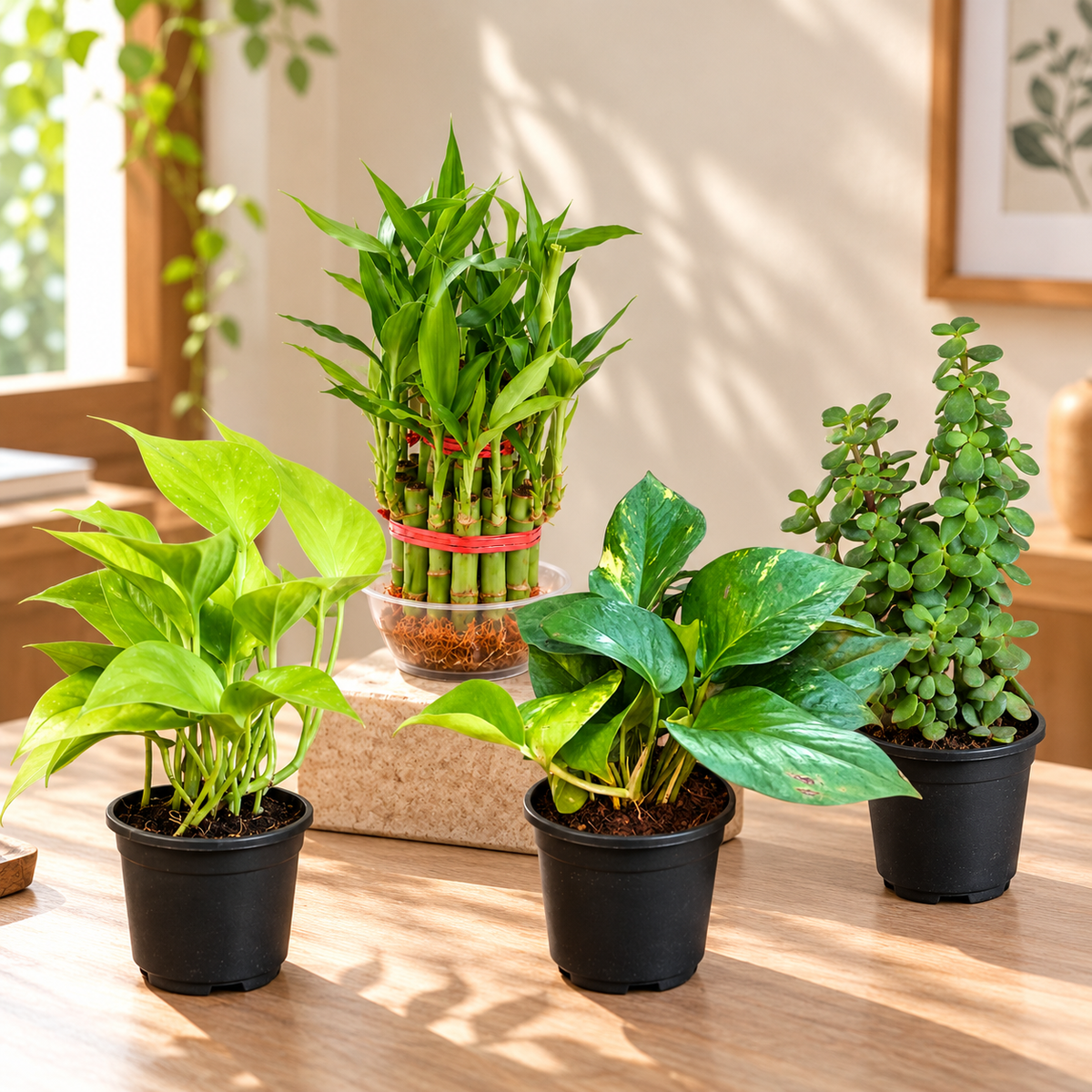 Bring Good Luck and Prosperity Combo of 4 Plants