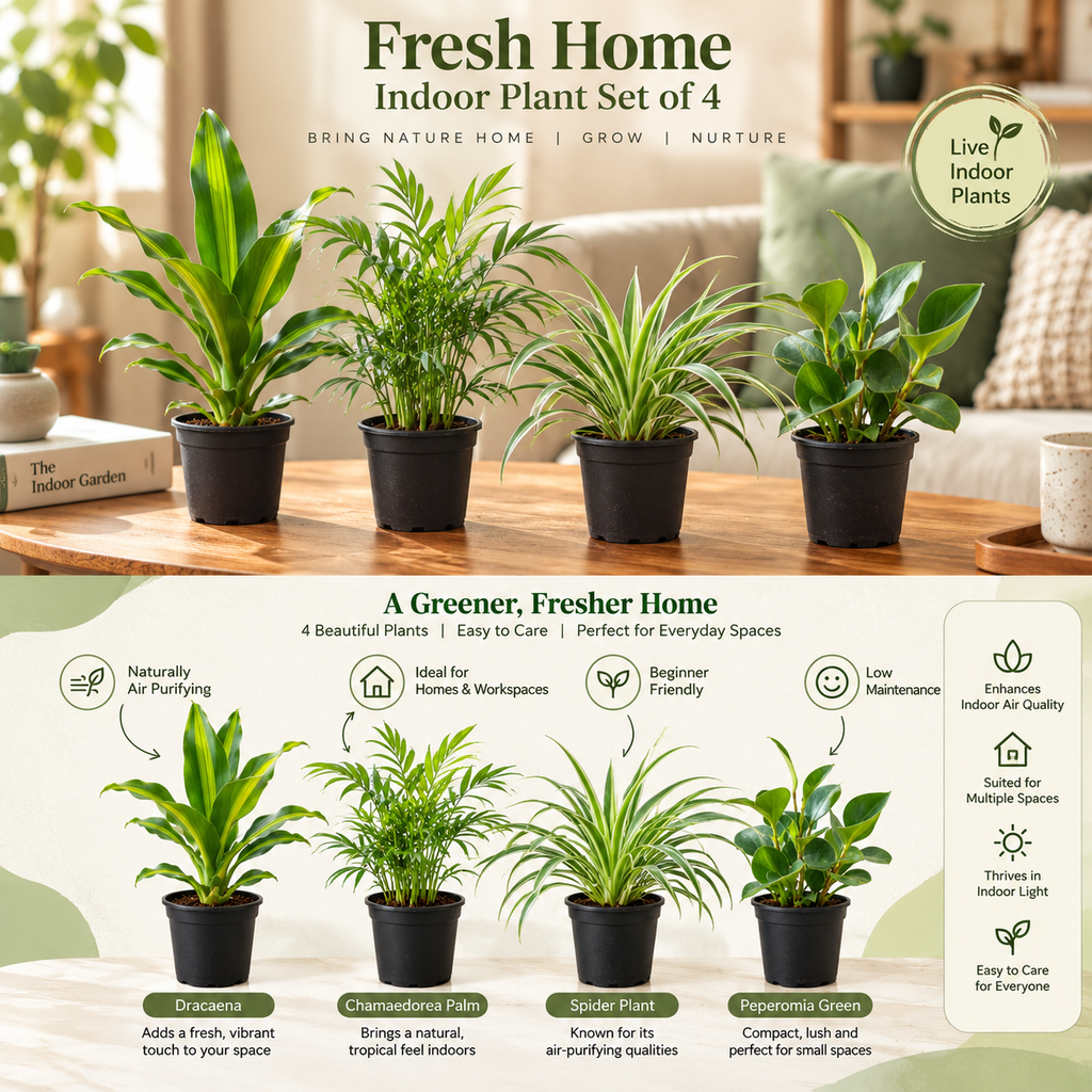 Fresh Home Indoor Plant Set of 4