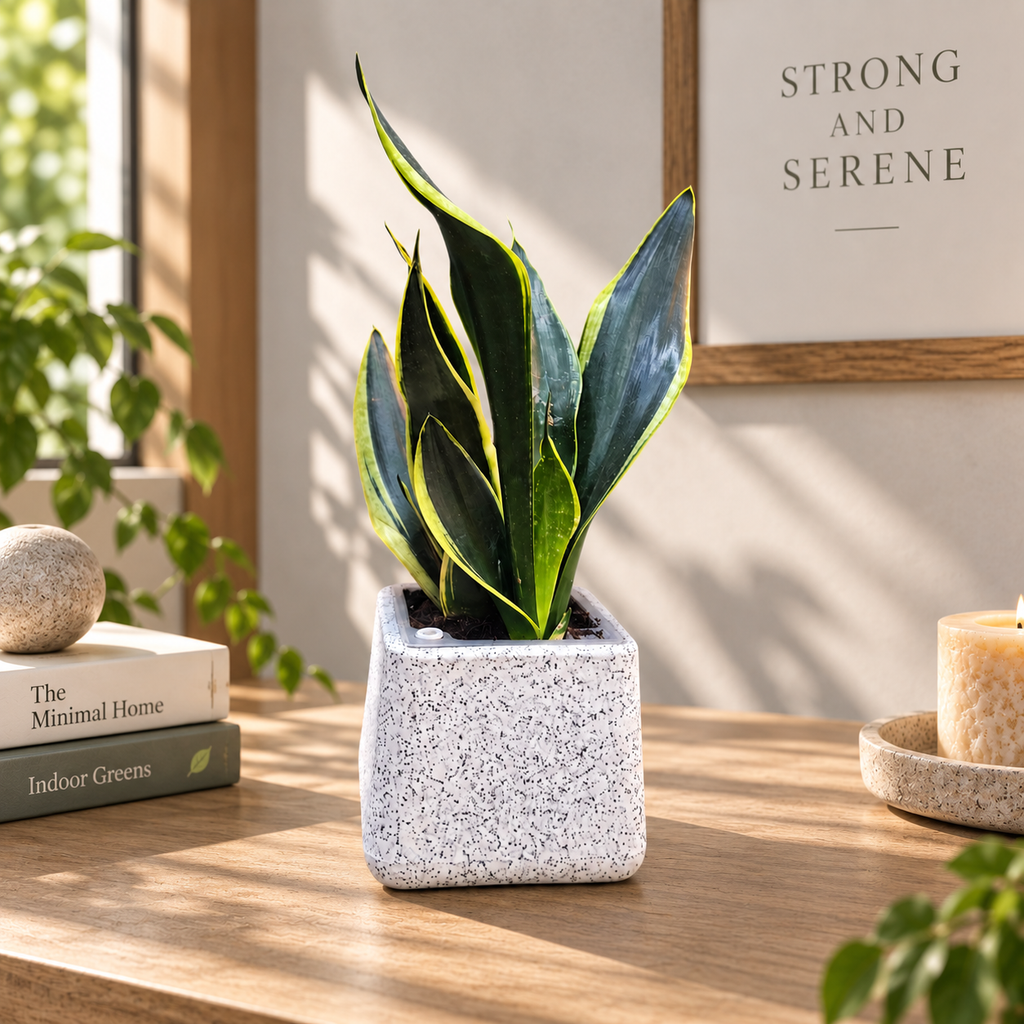 Laurentii Snake Plant in Premium Rotomolded Planter