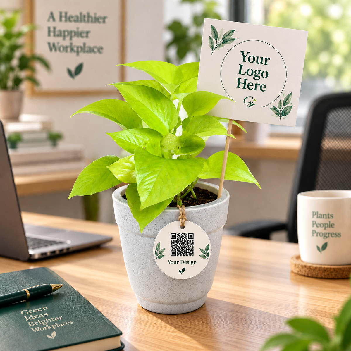 Scan & Grow – Money Plant Golden QR Corporate Gift