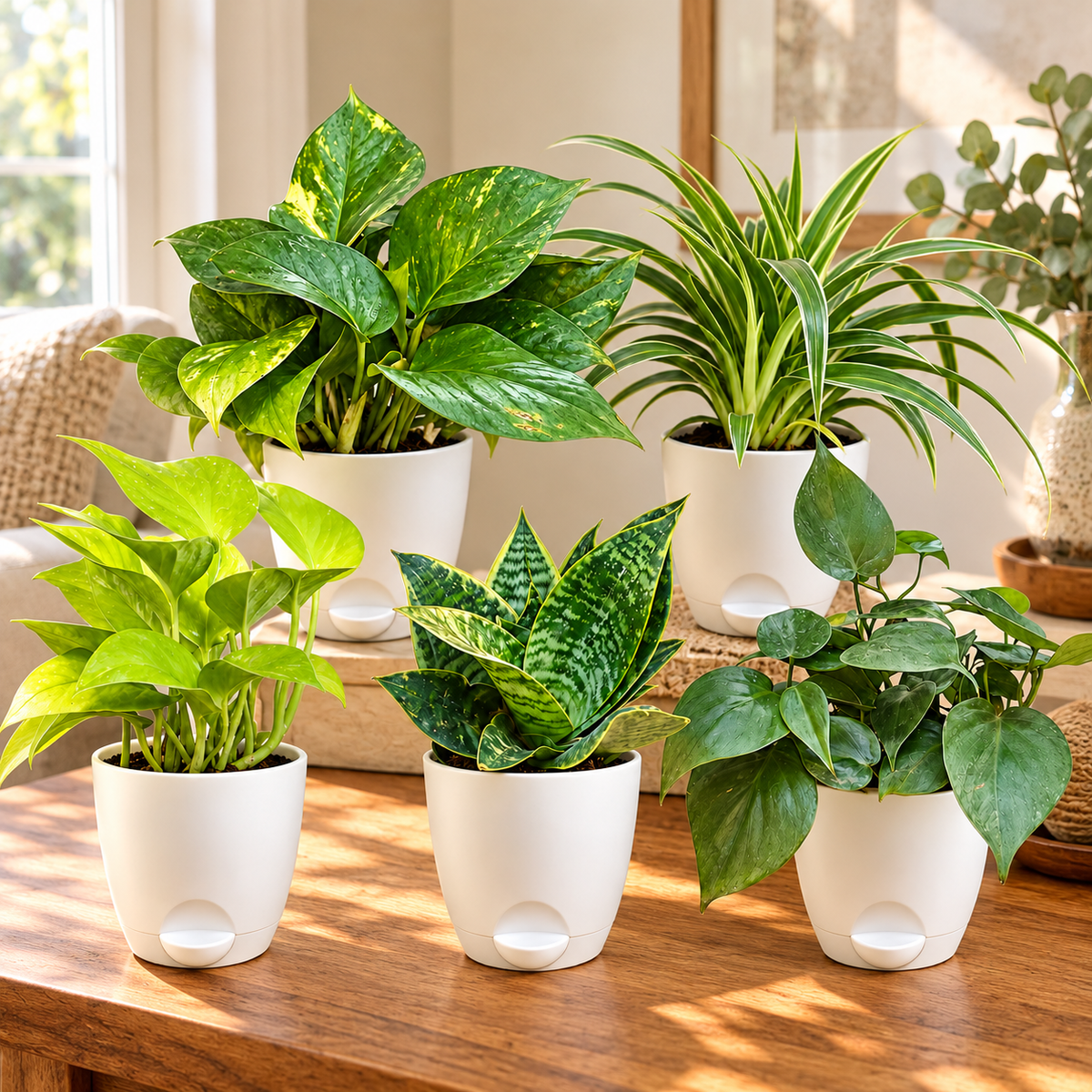 Set of 5 Beginner Friendly Indoor Plants - Easy Start Greens