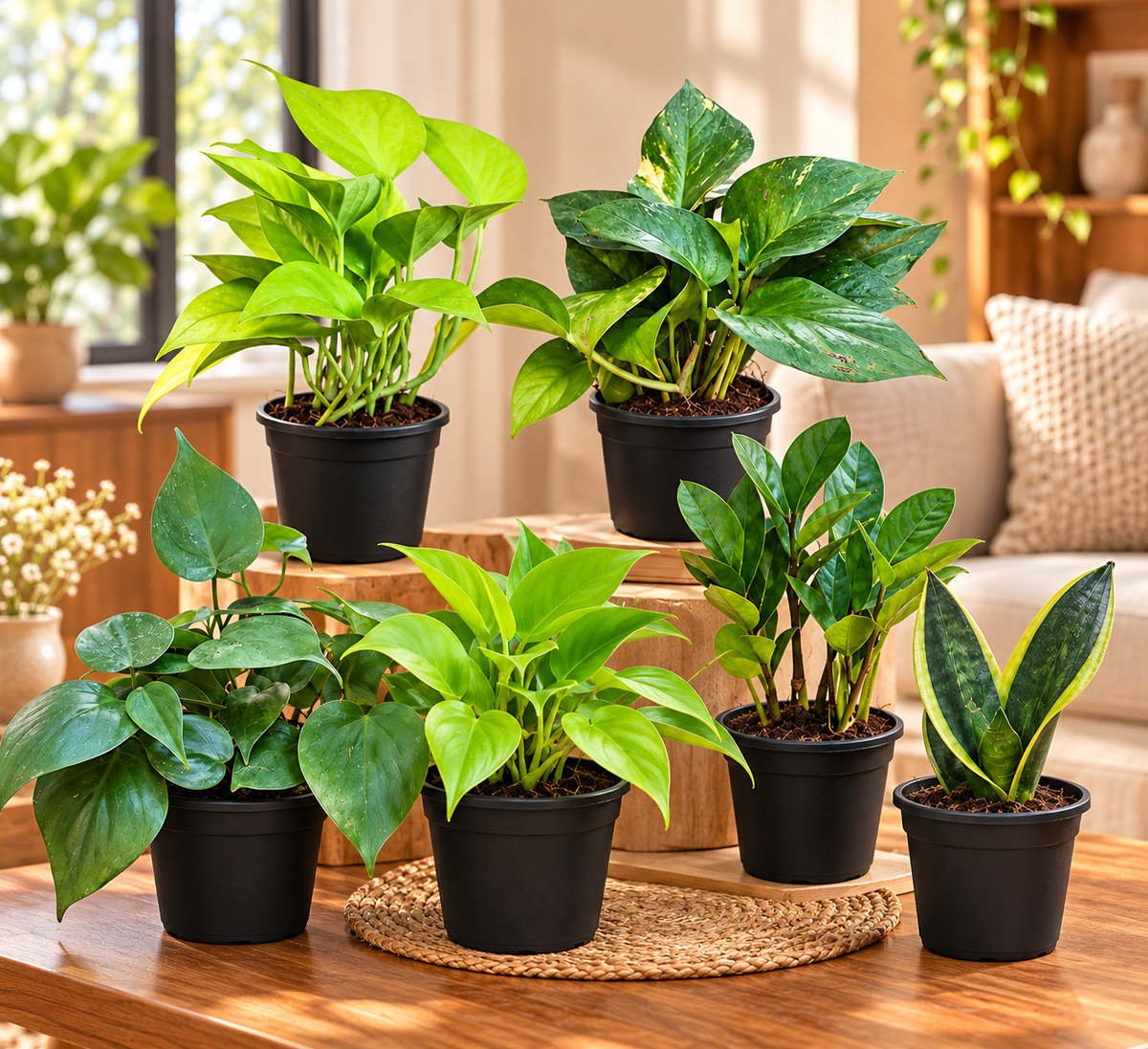 Set of 6 Low Maintenance Indoor Plants