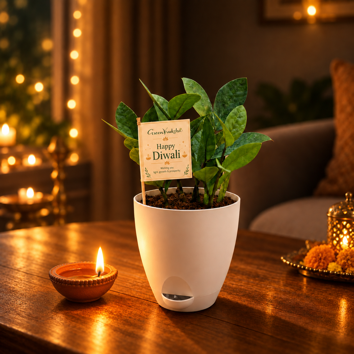 Shubh Desk – ZZ Plant & Diya Corporate Diwali Gift